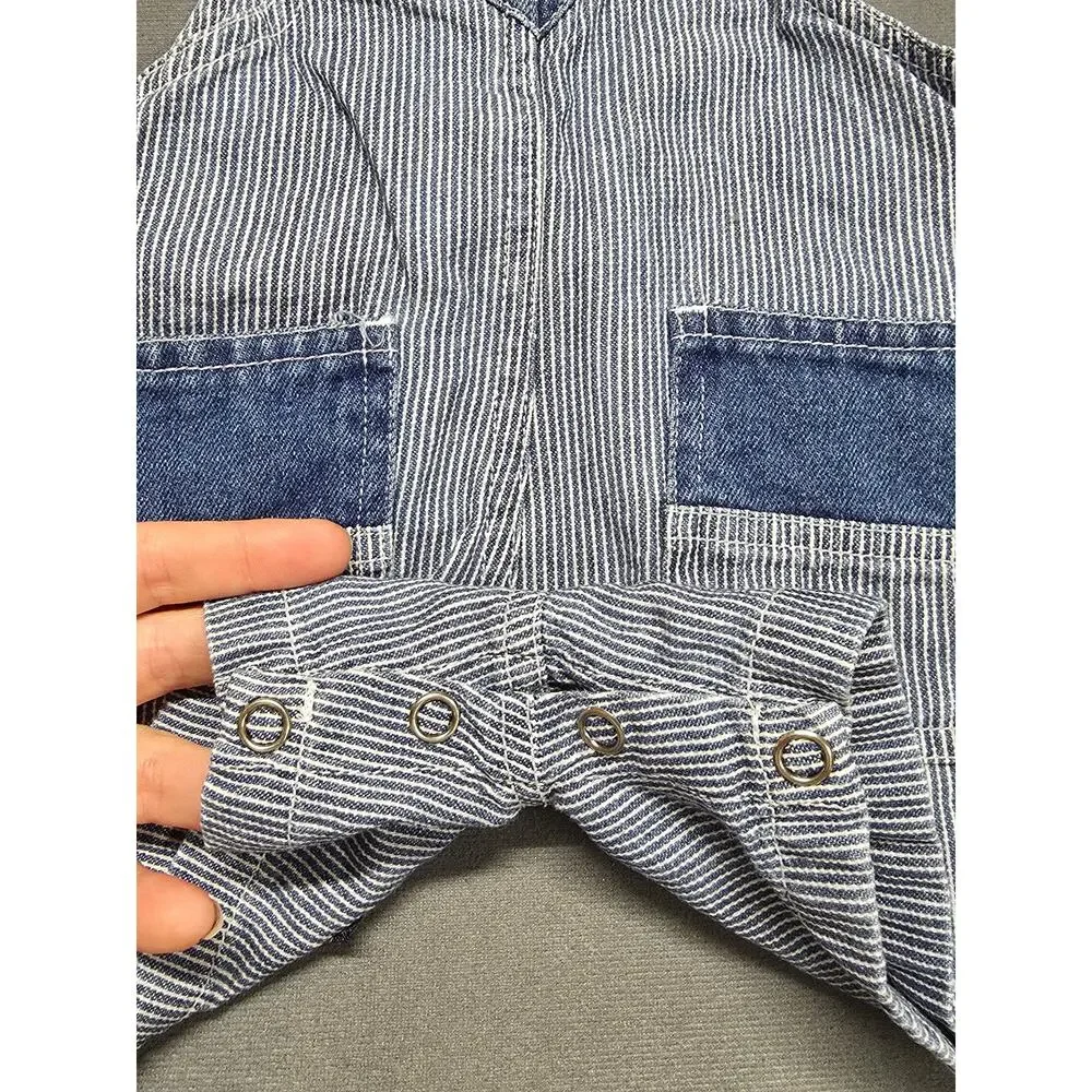 Vintage Baby 3-6 Months Overalls Pacific Railway Railroad Train Classic Patches